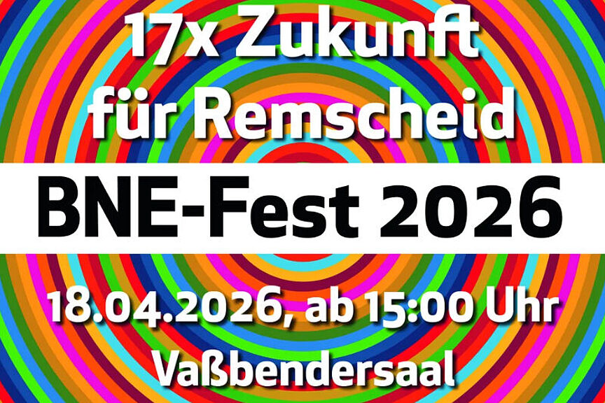 BNE-Fest 2026 in Remscheid Grafik, 17x Zukunft – Einladung zum BNE-Fest 2026 in Remscheid